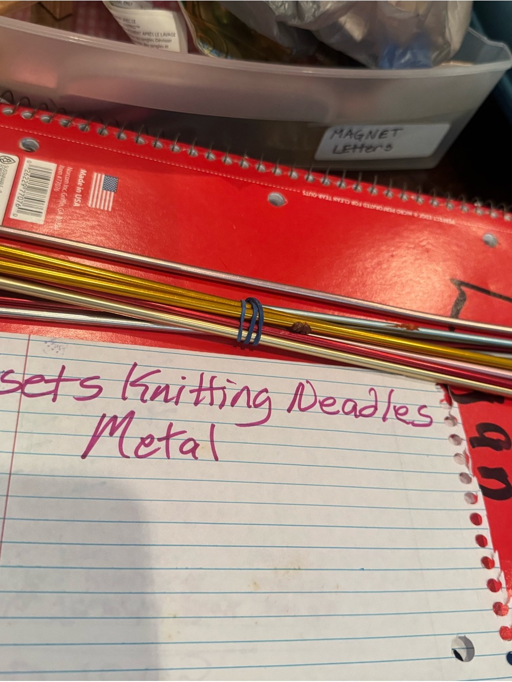 Assorted Metal Knitting Needles - Multicolored 5 sets